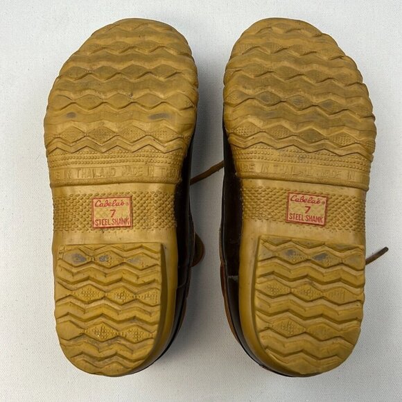 CABELAS Womens Brown Comfort Steel Shank Round Toe Slip-On Duck Boots Size 7 - Picture 8 of 10
